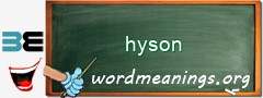 WordMeaning blackboard for hyson